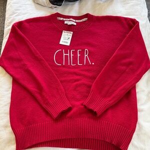 Rae Dunn Red 'CHEER.' Crewneck Sweater